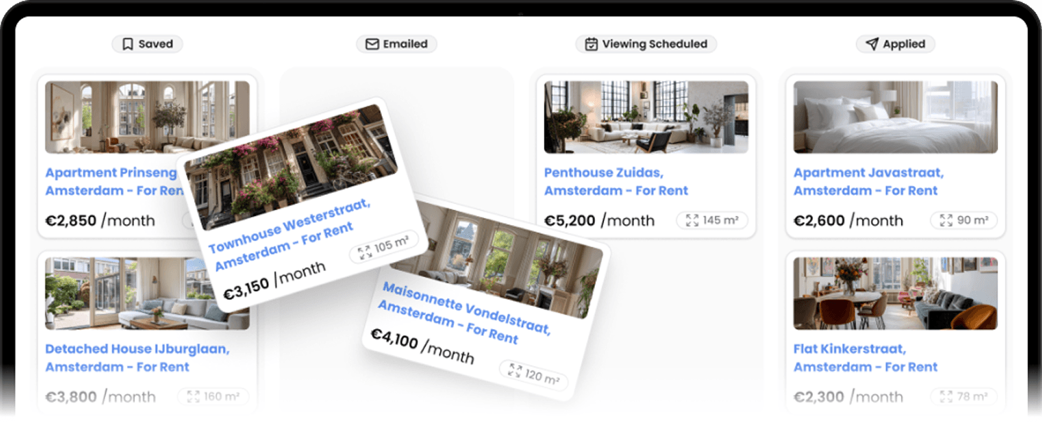 Tableau Kanban du centre de commande Luntero Pro