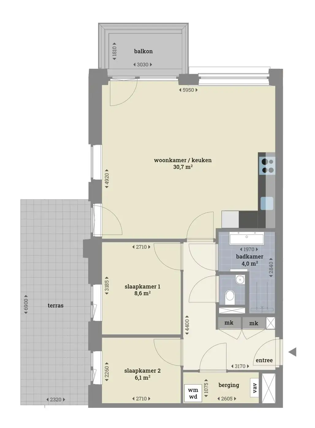 Tt. Vasumweg 32-D6, Amsterdam - 2-Bedroom Apartment