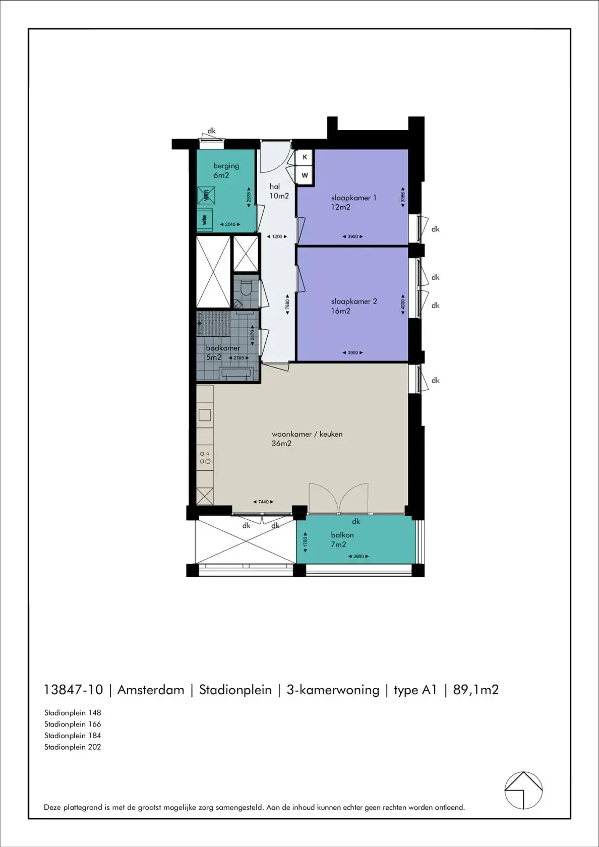 Wohnung Stadionplein 202, Amsterdam - 3-Zimmer, 89,1 m²