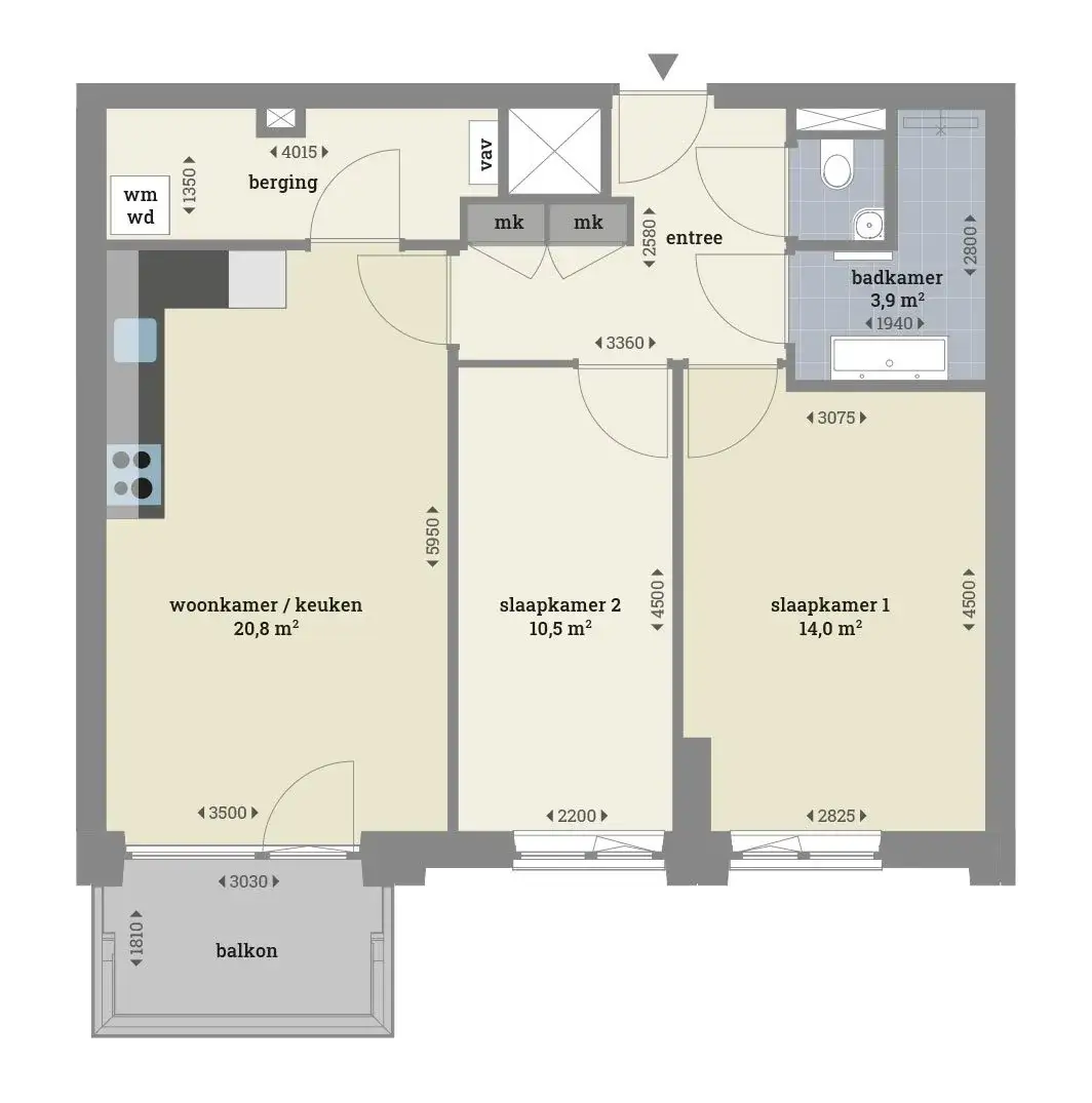 Tt. Vasumweg 40-N5, Amsterdam - 2-bedroom apartment
