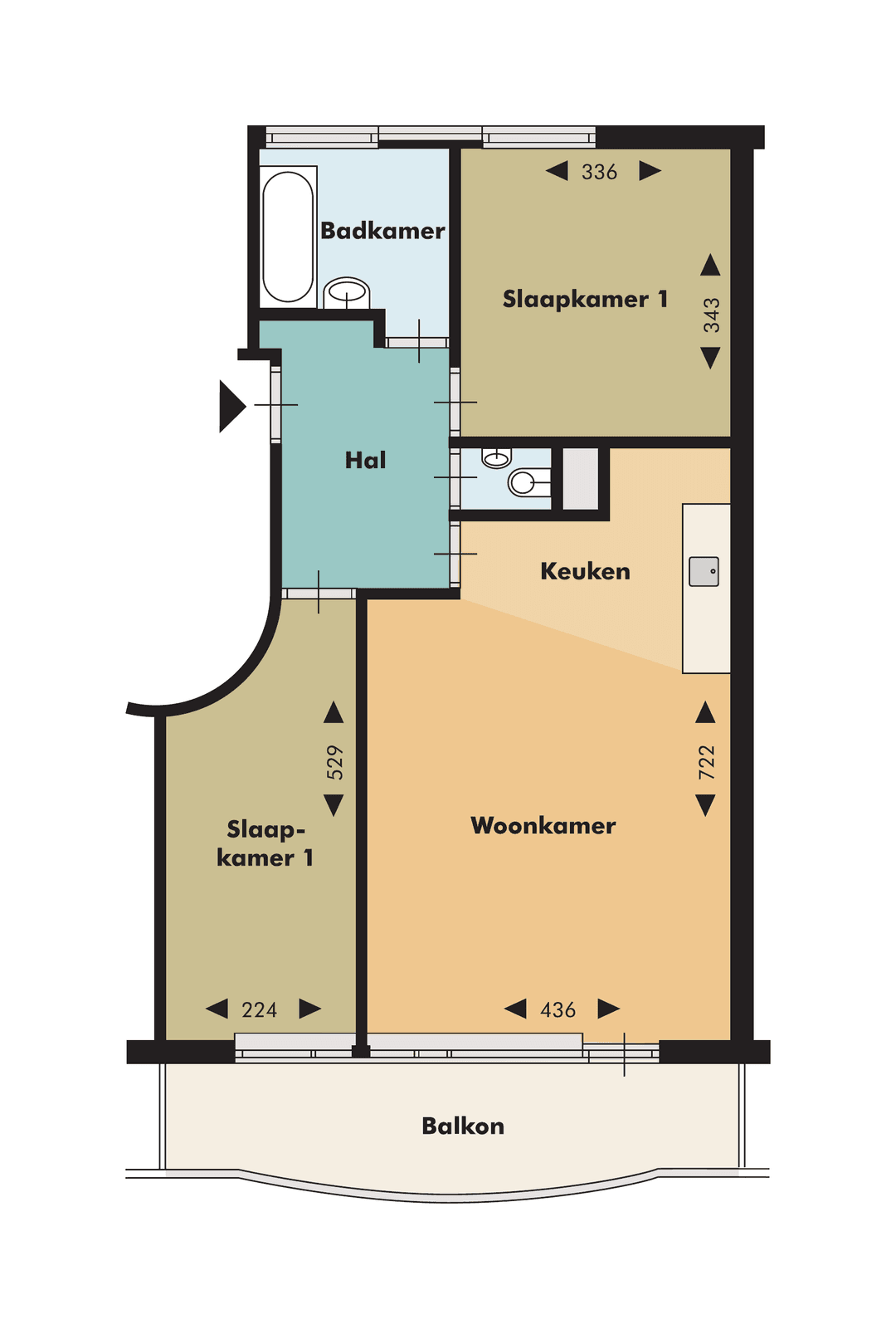 Apartment Linker Rottekade 534, Rotterdam - 2 Schlafzimmer