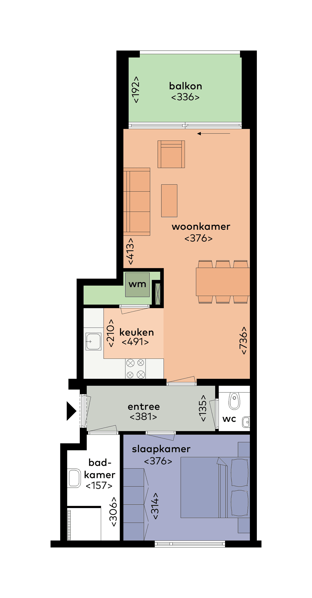 Appartement Vesta 12, Purmerend — 1 chambre