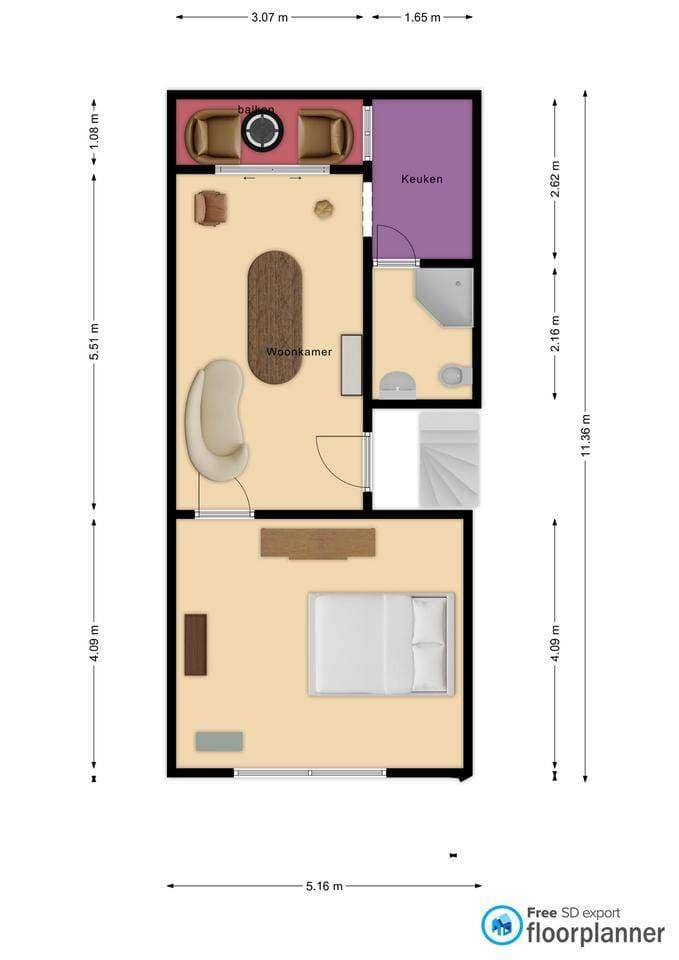 Ongekarpetteerde 2-kamerappartement Van Wageningenstraat, Arnhem - Tijdelijke Huur