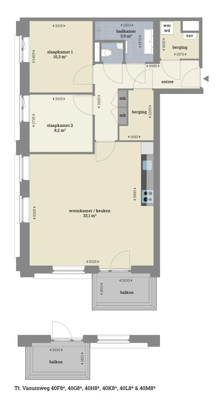 Tt. Vasumweg 40-B7, Amsterdam - Appartement