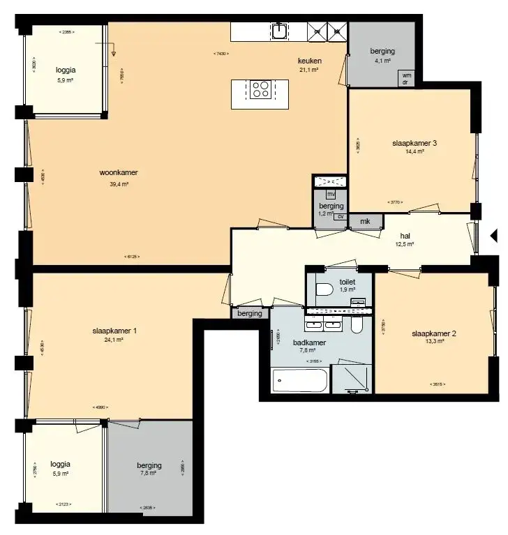 Hollandse Toren 20, Utrecht — 3-Zimmer-Wohnung