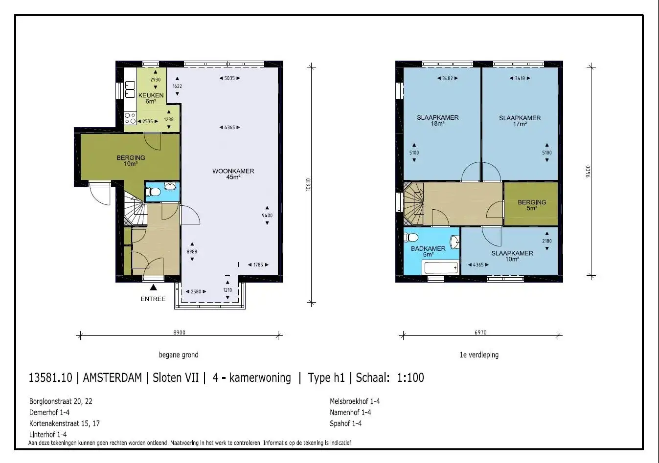 Borgloonstraat 22, Amsterdam — 4-Zimmer-Wohnung (Nieuw Sloten)