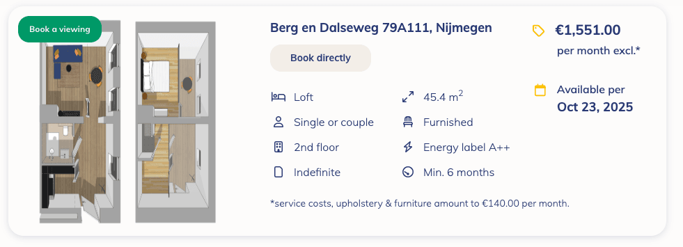 Flat Berg en Dalseweg, Nijmegen - For Rent
