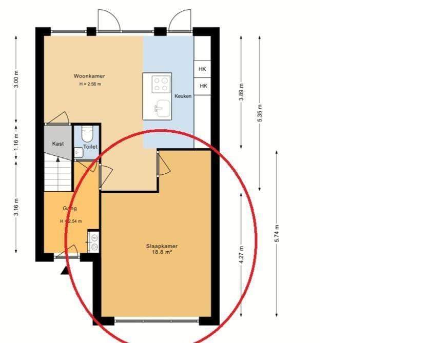 Kamer te huur aan de Tjalk, Lelystad