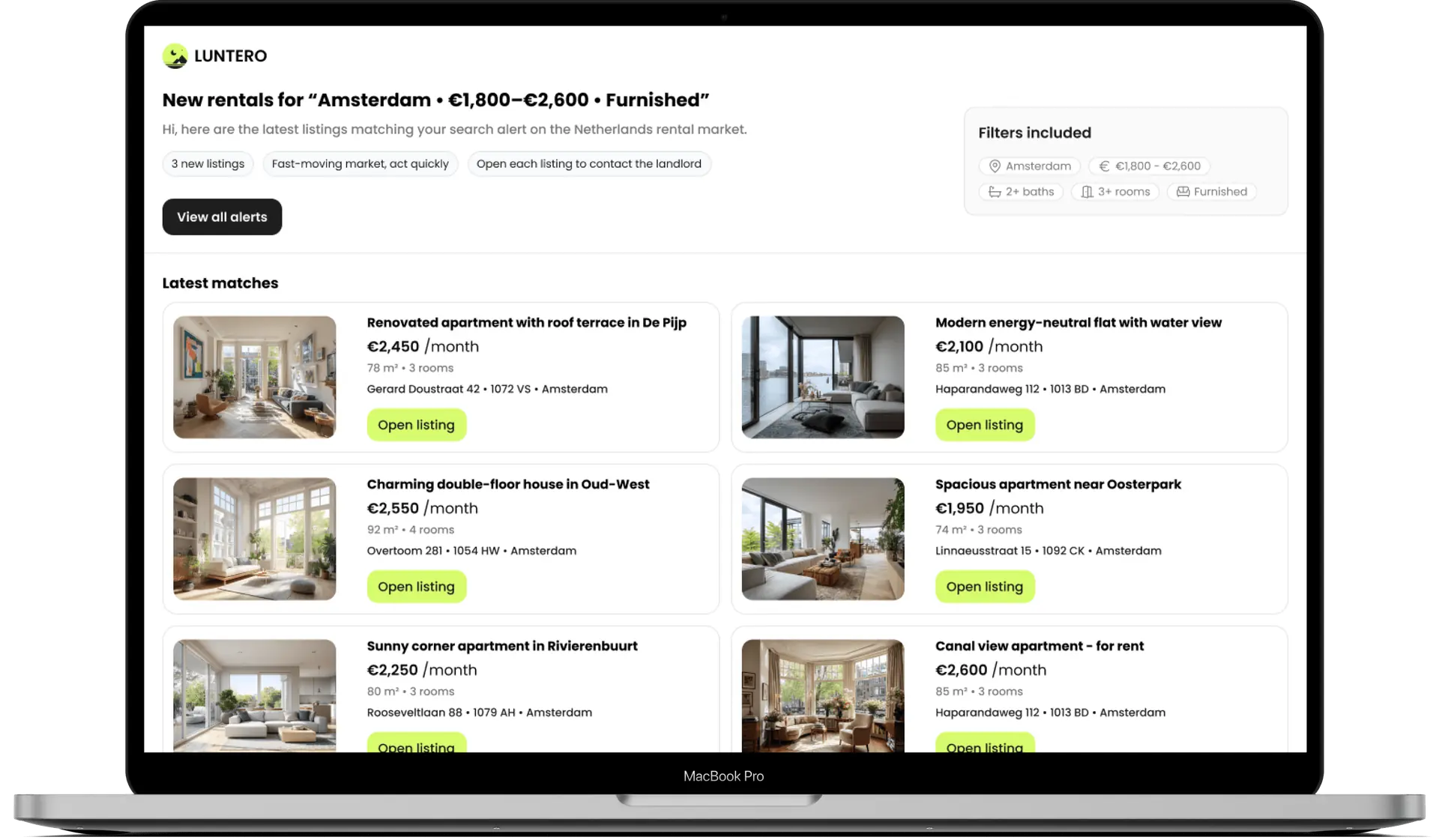 Luntero Pro Search Alerts for the Netherlands