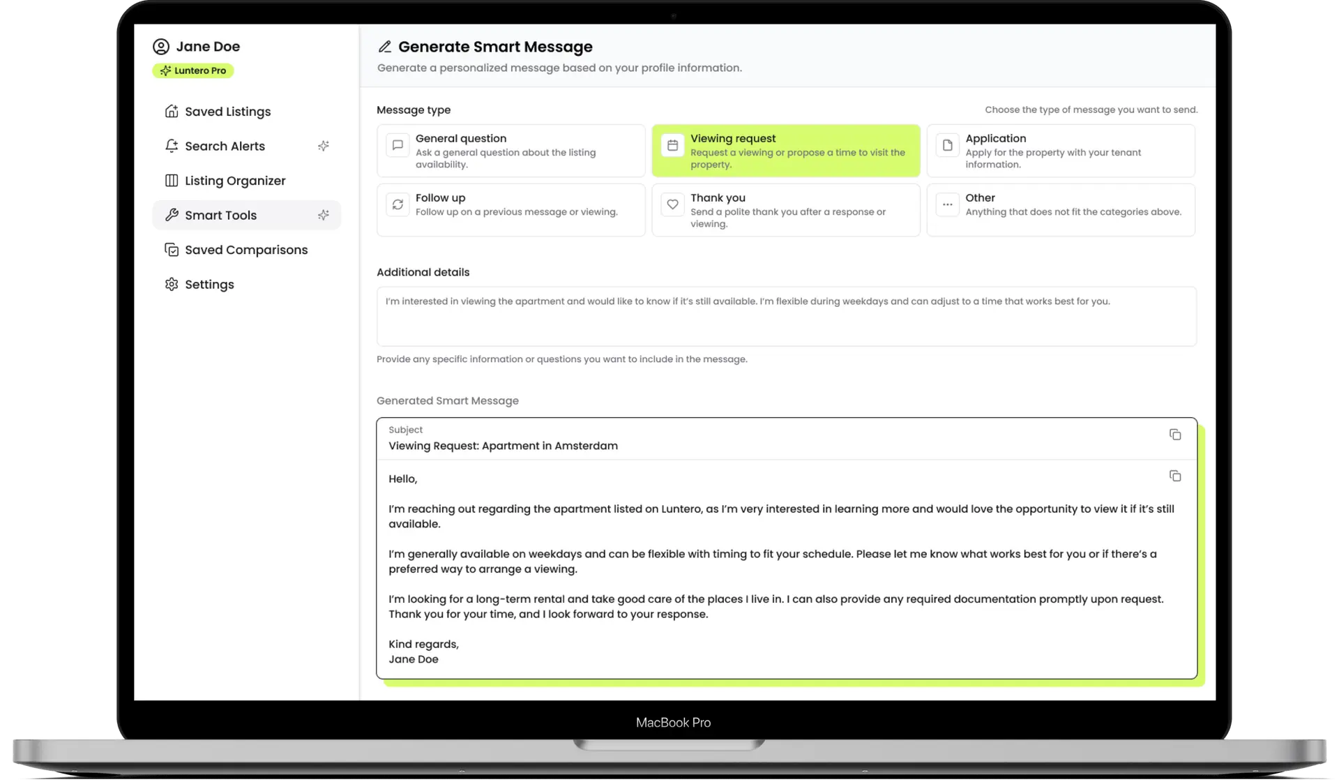Luntero Pro Smart Messages for the Netherlands